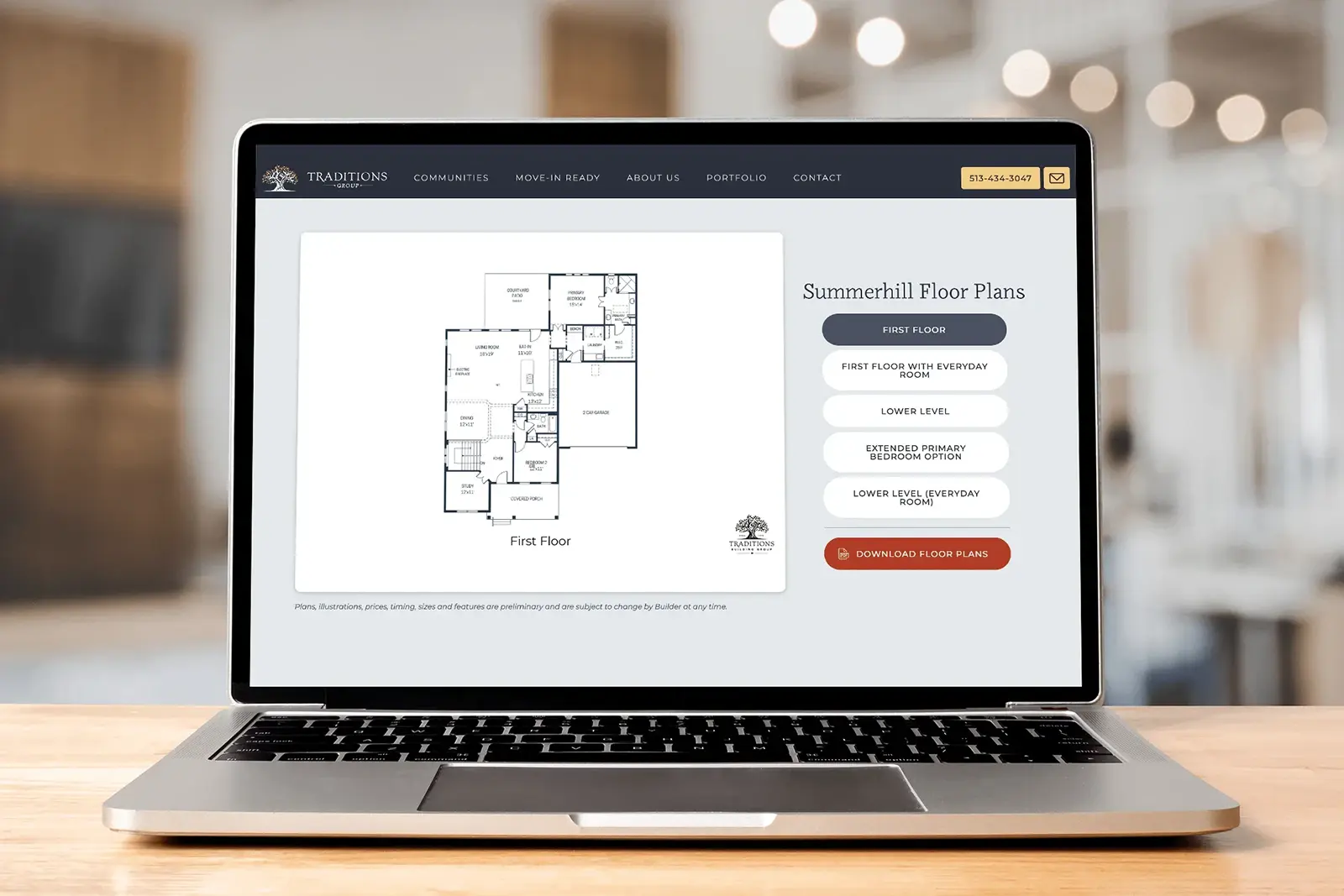 Traditions floorplan view